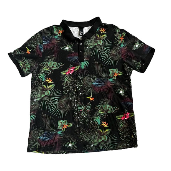 H&M Other - H & M collared polo shirt with tropical print size large